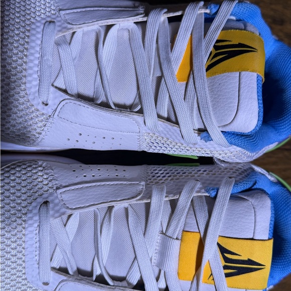 Nike Kids Sneakers White and Yellow with Blue Accents - Picture 3 of 8